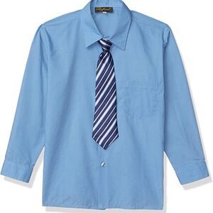 Rafael Boys Blue Dress Shirt & Tie Size 18 New